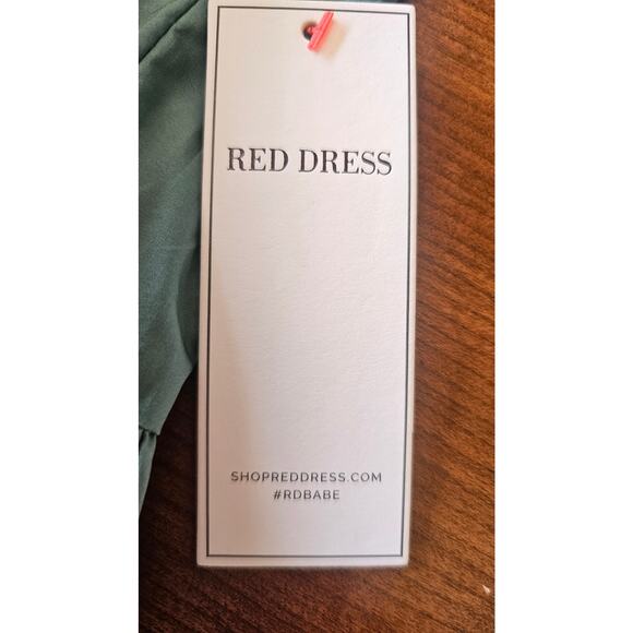 Aura Dress The Red Dress Oversized Babydoll Tiered V Neck Maxi -Green, Sz XS - Picture 7 of 10